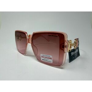 True Religion Womens Oversized Square Sunglasses Pink Gold TR-TRSUNM New